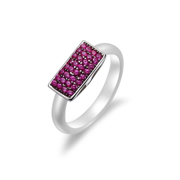 Exquisite Sterling Silver and Ceramic Ring - Picture 2 of 4